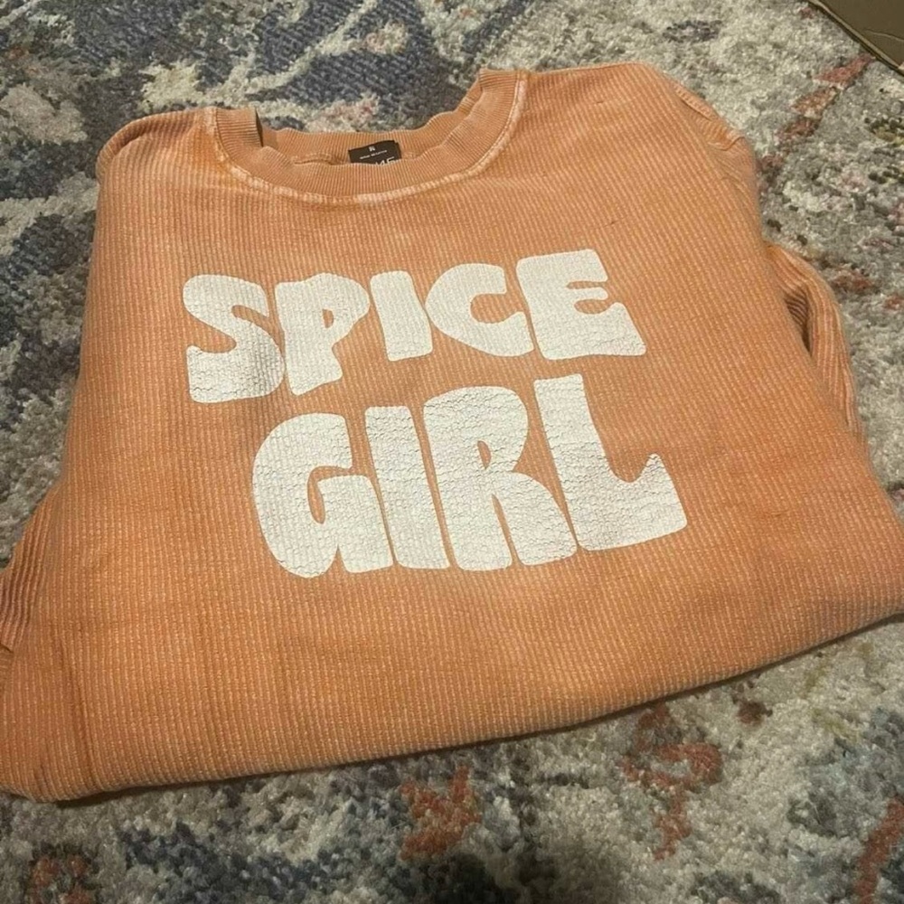 Spice Girl Graphic Crewneck Sweatshirt - Orange